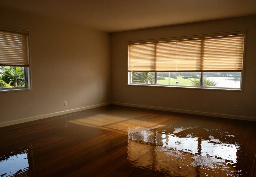 Water damaged retail space in Ashfield before drying